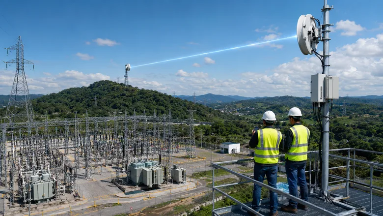 Fotografía — infraestructura de microondas en operación eléctrica
